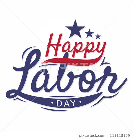 Happy Labor Day letter for element design with stars 115118199
