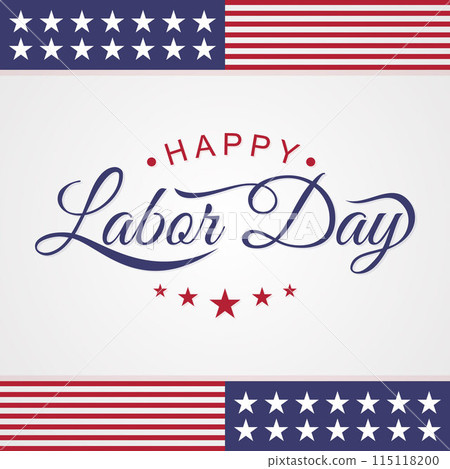 Happy Labor Day emblem letter on the white background 115118200