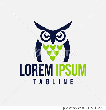 Simple design owl mascot design symbol Simple design owl mascot design symbol 115118270