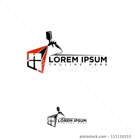 Illustration design spray gun with windows 115118353