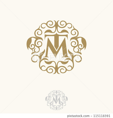 Initial TM letter with floral for your best business symbol 115118391