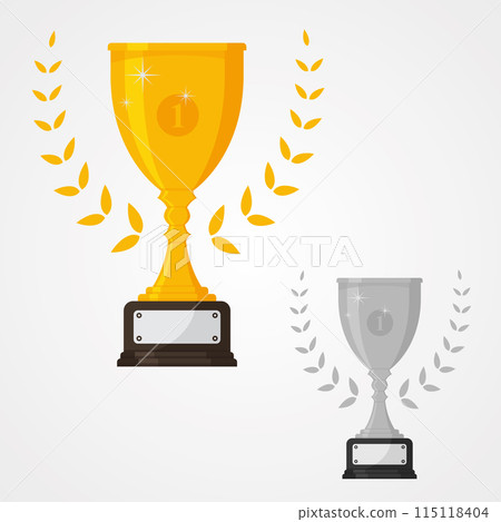 Winner solid trophy icon with number one and different color 115118404