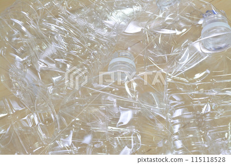 Crushed plastic bottle close-up Crushed plastic bottle close-up 115118528