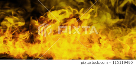 Fire flame on transparent background. Fire texture overlays 115119490