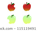 Red apple and green apple, bitten red apple and green apple 115119491