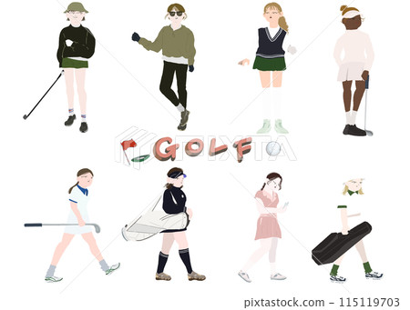 Golfing women set 115119703