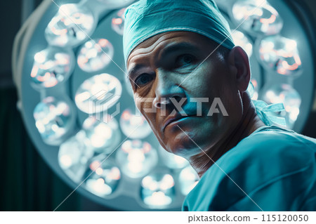 portrait of a specialist against the background of a surgical operating room preparing to perform an operation, concept of medicine and healthcare portrait of a specialist against the background of a surgical operating room preparing to perform an operation, concept of medicine and healthcare 115120050