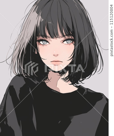 Female icon illustration "AI generated image" 115120804