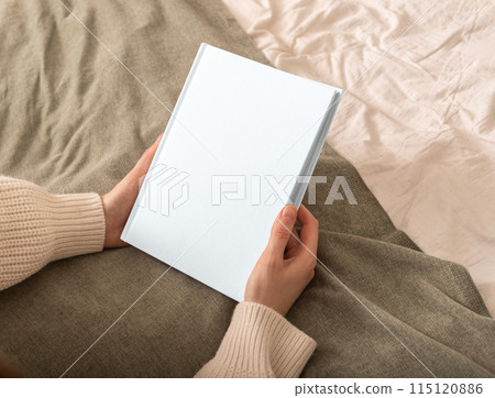 Book mockup with cover. Blank magazine template, white handbook. Mock up background design for story Book mockup with cover. Blank magazine template, white handbook. Mock up background design for story 115120886