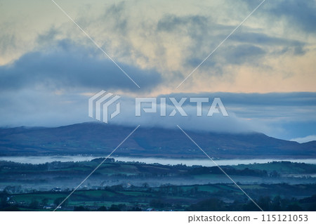 ireland mountains morning light mist fog ireland mountains morning light mist fog 115121053