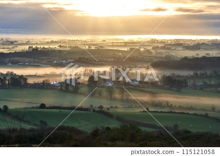 ireland mountains morning light mist fog ireland mountains morning light mist fog 115121058