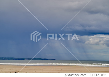 storm rain on the beach ireland 115121096