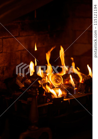 home live fireplace close up home live fireplace close up 115121194