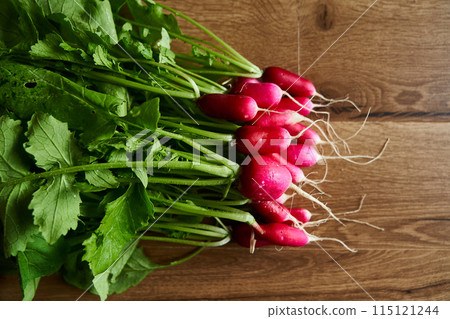 fresh radish on table close up fresh radish on table close up 115121244