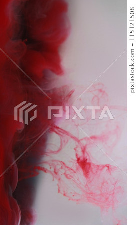 Paint smoke. Ink water flow. Dark red blood curl haze cloud texture dye liquid mix on defocused white color abstract art background. Paint smoke. Ink water flow. Dark red blood curl haze cloud texture dye liquid mix on defocused white color abstract art background. 115121508