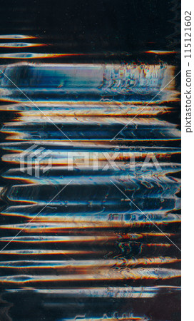 Glitch overlay. Digital artifact. Black orange blue white noise tv display dust color distortion glow art illusion grunge modern abstract background. Glitch overlay. Digital artifact. Black orange blue white noise tv display dust color distortion glow art illusion grunge modern abstract background. 115121602