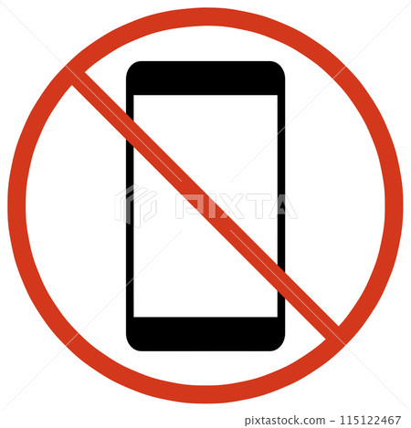 Smartphone prohibition sign Smartphone prohibition sign 115122467