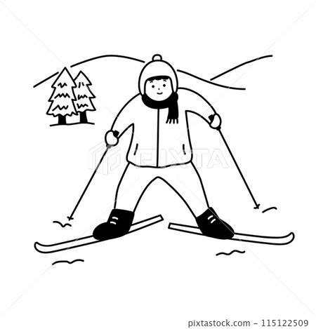 Illustration of people enjoying cross country Illustration of people enjoying cross country 115122509