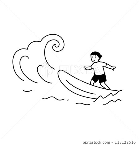 A surfer gets excited after seeing a good wave A surfer gets excited after seeing a good wave 115122516