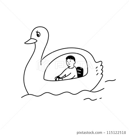 一個人乘坐天鵝船前往目的地的插圖 115122518