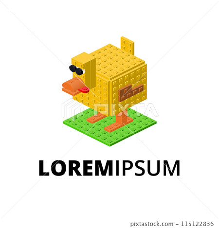 Logo with duck for print and design. Vector clipart. 115122836