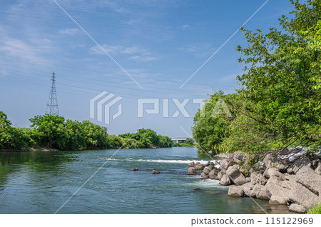 京都會伏見區密砂井堰至宇治川的水流 115122969