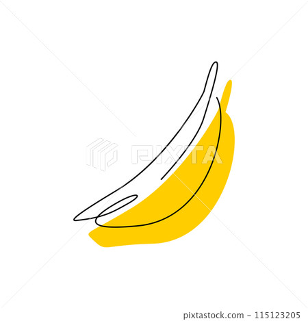 Banana fruit in continuous line art drawing style Banana fruit in continuous line art drawing style 115123205