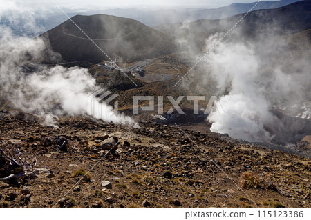View of the smoke from Mount Issaikyo and Mount Azuma Kofuji and Jododaira 115123386