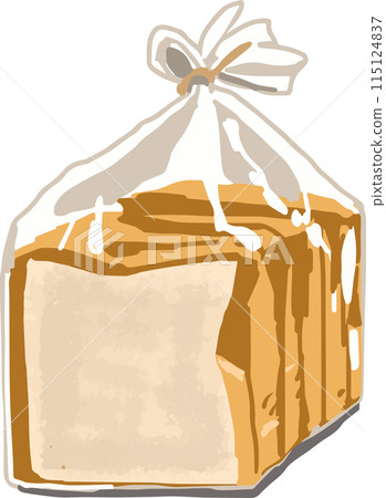 Illustration of bread in a plastic bag, no background Illustration of bread in a plastic bag, no background 115124837