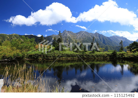 A spectacular view of Mount Yari from Kagamidaira in the Northern Alps [September] 115125492