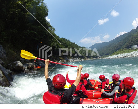 Enjoy rafting on a clean river Enjoy rafting on a clean river 115125968