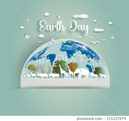 Earth Day and World Wildlife Day with the animal. Earth Day and World Wildlife Day with the animal. 115125974