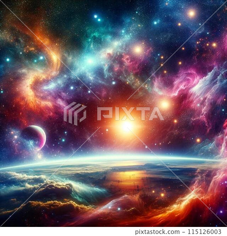 Mysterious nebula floating in space 115126003
