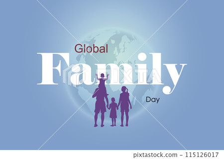 Global Family Day with world map globe background. 115126017