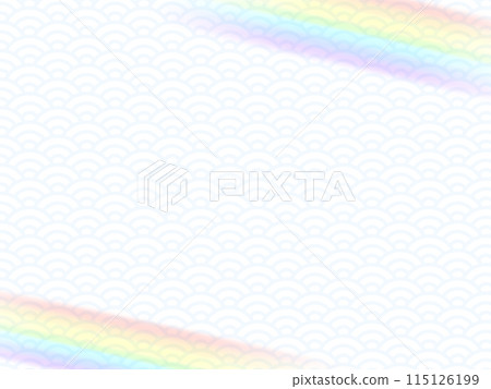 Simple rainbow and Japanese pattern background frame Simple rainbow and Japanese pattern background frame 115126199
