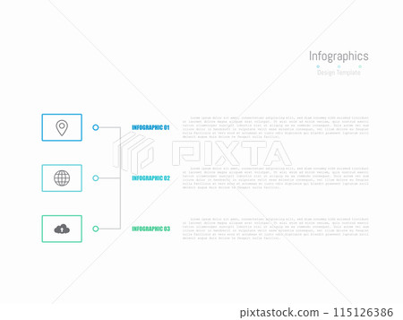 Infographic 3 options design elements for your business data. Vector Illustration. 115126386