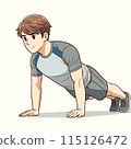 男子進行伏地挺身訓練 115126472