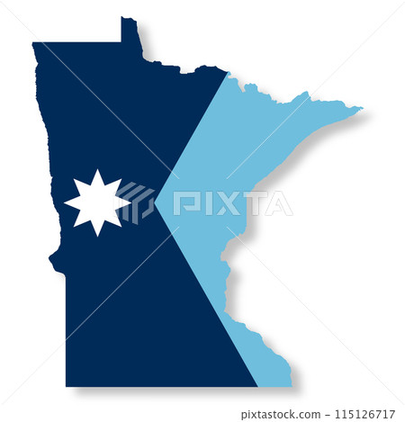 Minnesota State Flag Map Illustration 115126717