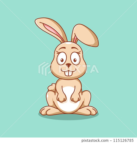 Cartoon style sitting bunny design 115126785