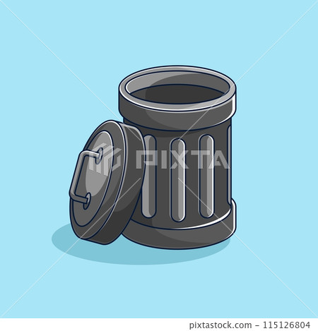 Cartoon style trash can design Cartoon style trash can design 115126804