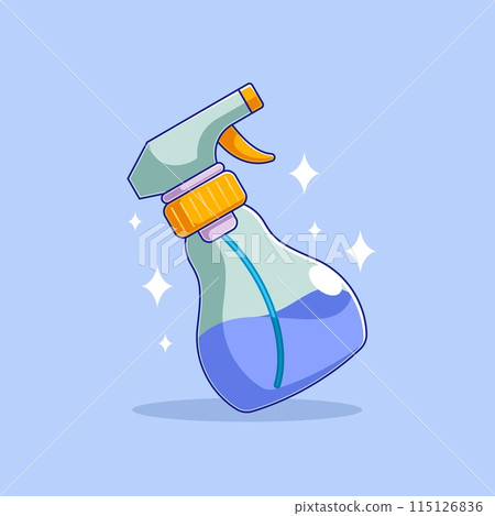 Spray pistol cleaner plastic bottle cartoon Spray pistol cleaner plastic bottle cartoon 115126836