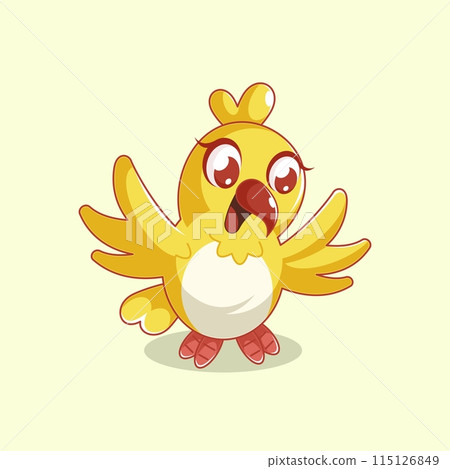 Cartoon character of a red parrot bird sticker 115126849