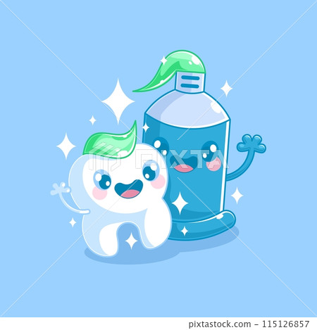 Tooth and toothpaste cartoon design Tooth and toothpaste cartoon design 115126857