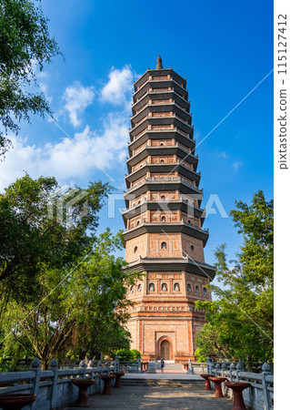 Vietnam Hanoi - Bai Dinh Pagoda, a World Heritage Site in Ninh Binh, boasting the largest site area in the Orient 115127412