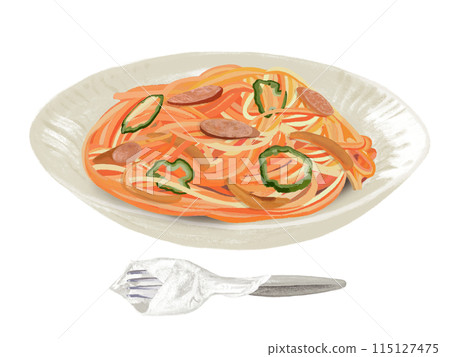 Neapolitan Spaghetti (with fork) 115127475