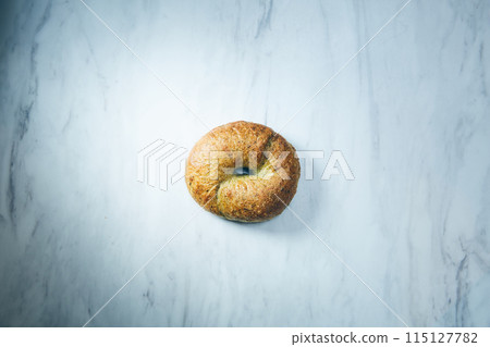 Homemade bagels on marble 115127782