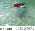 Floating in a clean river 115127971