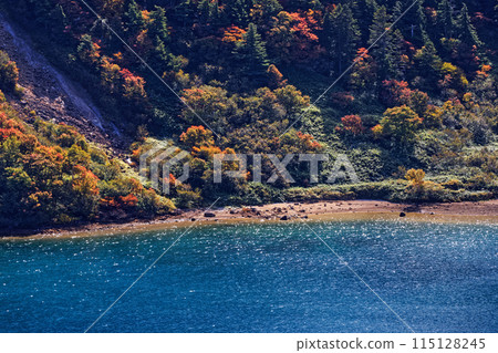 Autumn foliage at the Agatsuma Mountain Range and Goshiki-numa Autumn foliage at the Agatsuma Mountain Range and Goshiki-numa 115128245