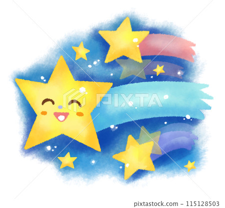許多流星在夜空中飛翔 115128503