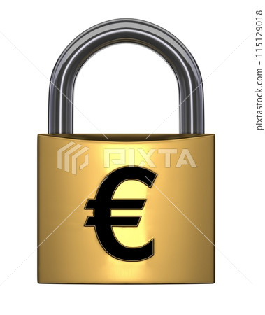 Euro symbol padlock Euro symbol padlock 115129018